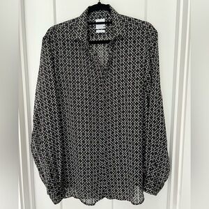 Zara: Black and White Sheer Shirt: Size Medium